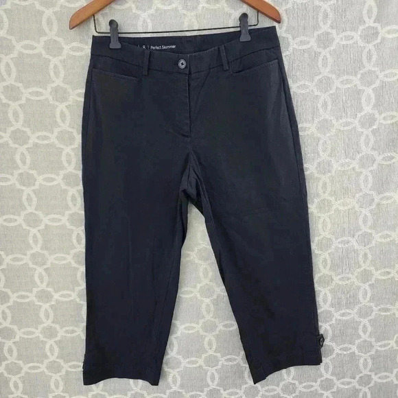 Talbots Perfect Skimmer Black Capri Pants Women's 8 - Picture 1 of 7